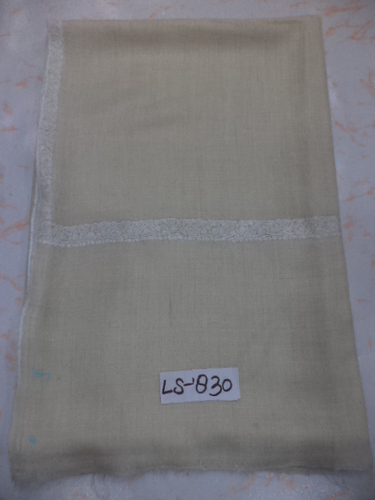 Cream Pure Pashmina Needle Work Hashi Dar Shawl
