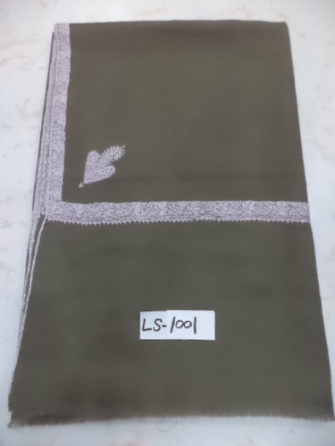Grey Pure Pashmina Needle Work Hashidar Shawl