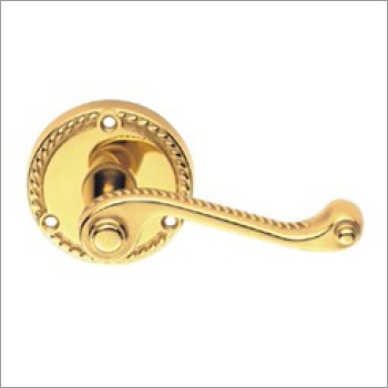 Brass Door Lever On Rose