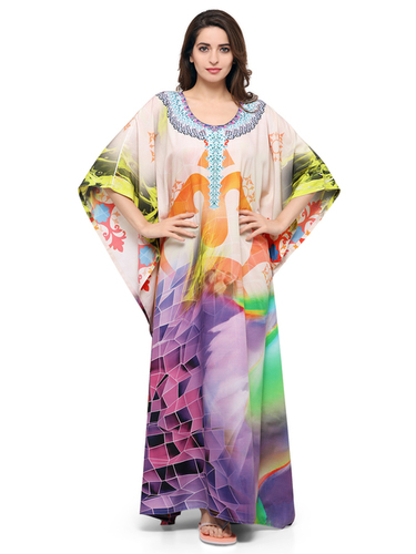 Multicolor Polyester Kaftan
