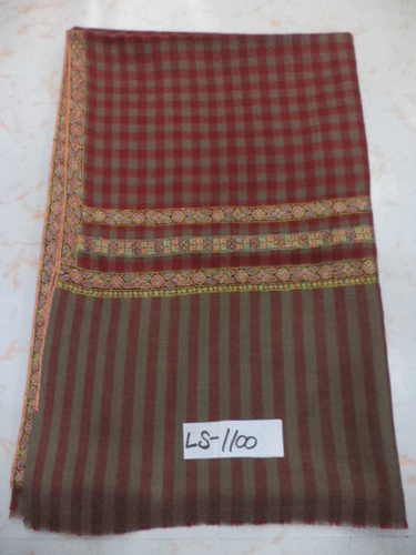 Pashmina Shawl - 100x200 cm, Red with Sozni Embroidery | Hand Woven, Fringe Closure for Women, Ideal for Weddings