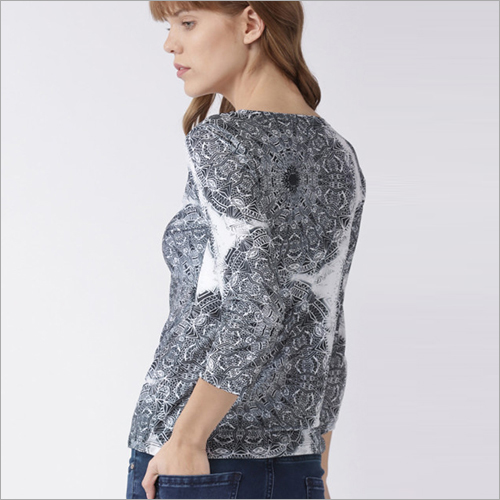 Ms Taken Women Black White Printed Regular Top