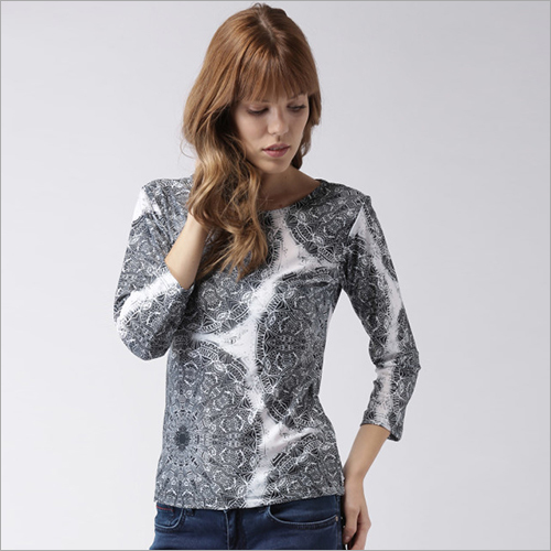 Ms Taken Women Black White Printed Regular Top