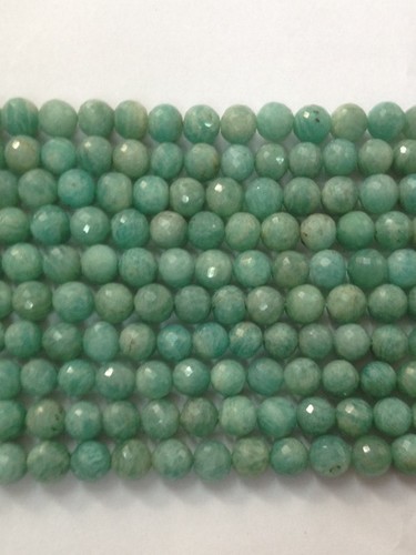 Amazonite Faceted Round Beads - Natural Stone, 10mm Round Shape, Unique Color Variations