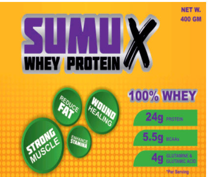 SUMU X Whey Protein Concentrate 1kg with Strawberry Falvour