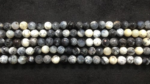 Stone Dendrite Opal Faceted Round