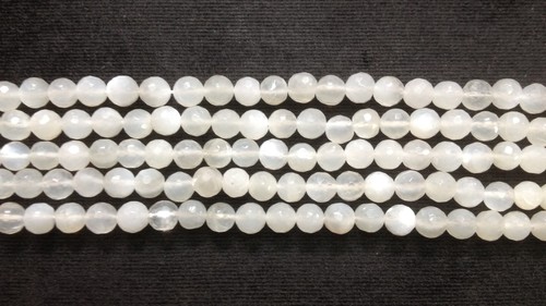 White Moonstone Round Faceted