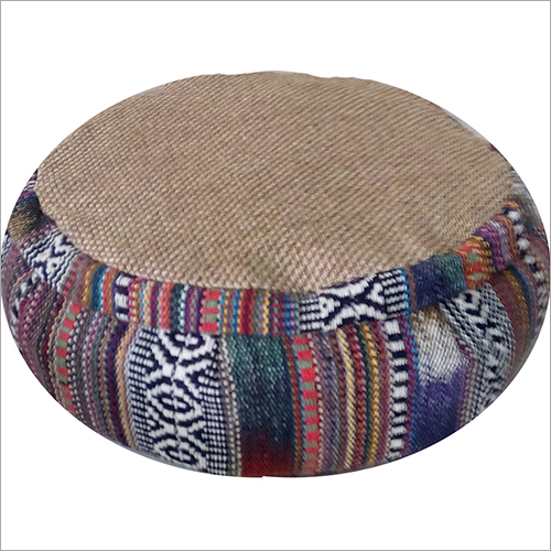 All Yoga Zafu Cushion Reversible Jute And Jakard Side