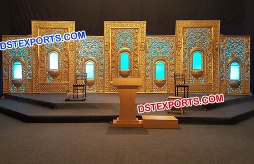Beautiful Golden Jharokha Backdrop Frames