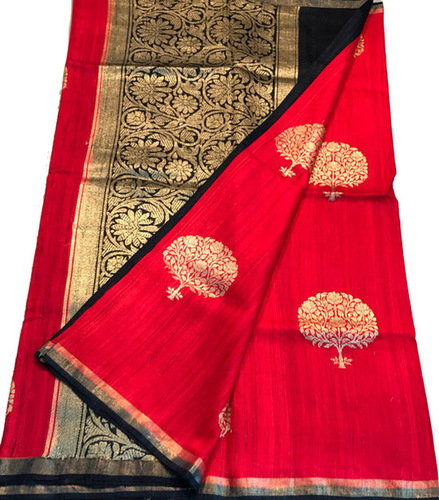 Spring Red Handloom Banarasi Dupion Silk Saree