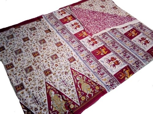 Handloom Sambalpur Block Printed Pure Cotton saree