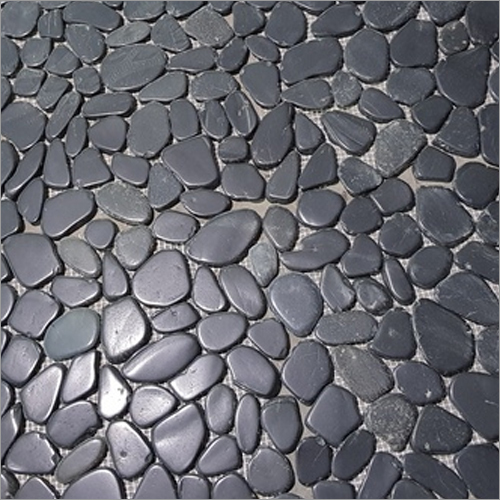 Black Laser Pebbles Polished Tile
