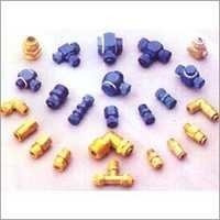 Blue And Golden Aluminium Pneumatic Connector Fitting