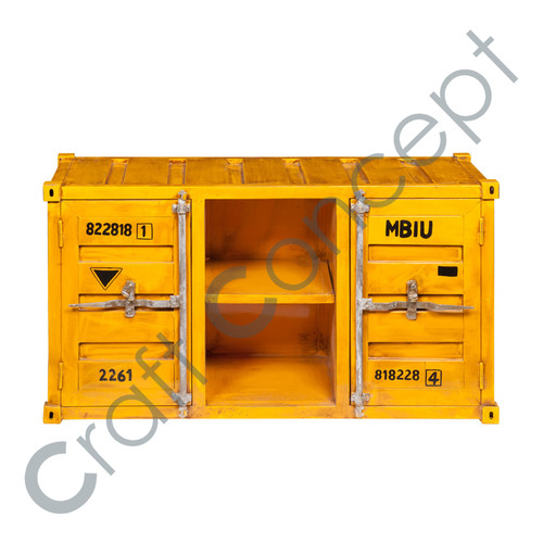 Yellow Metal Container Tv Stand No Assembly Required