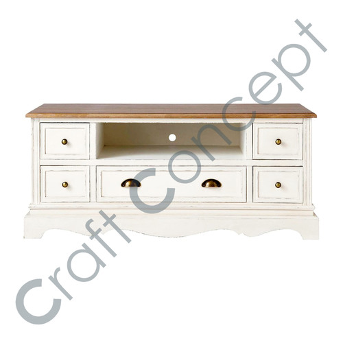 Cream Wooden Tv Cabinet No Assembly Required