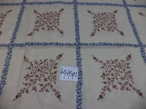 White Pure Pashmina All Over Needle Work Shawl