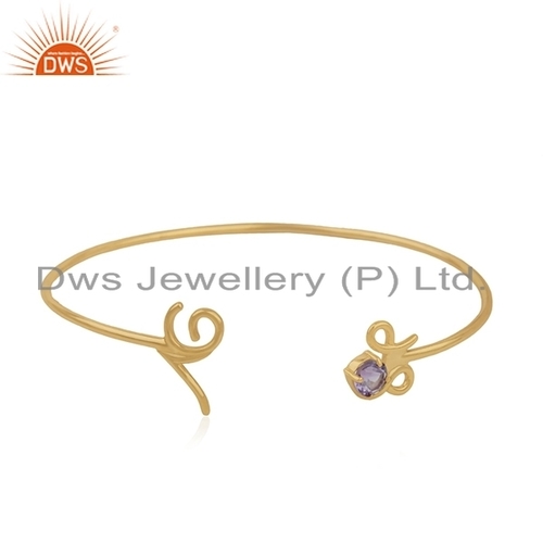 Love Shape Gold Plated Cuff Bracelet