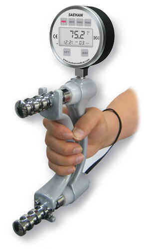 Saehan Digital Hand Dynamometer DHD - Mild Steel, Silver Color , Ideal for Exercise Use
