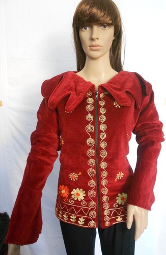 Velvet Embroidered Bomber Jacket Age Group: Women