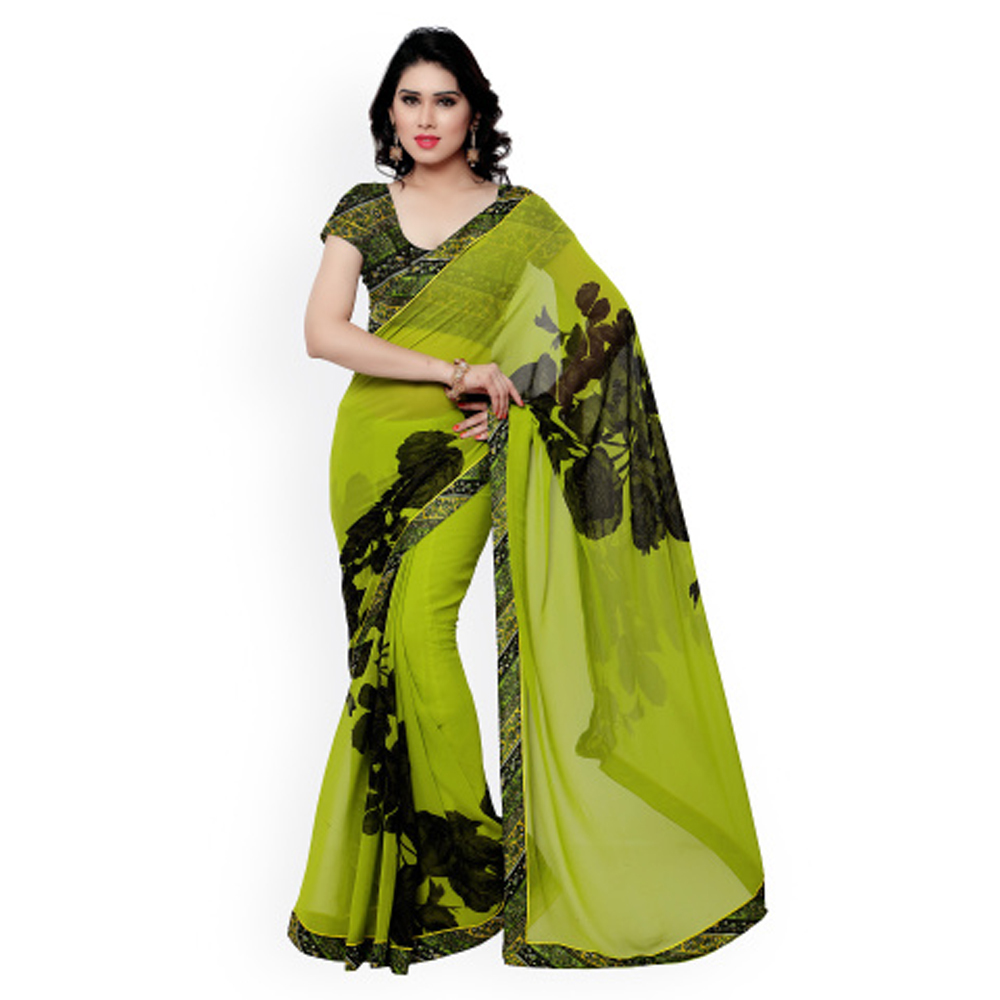 Saree mall Green Georgette Printed Saree