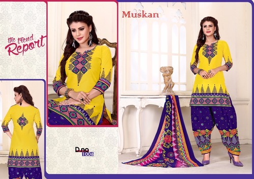 COTTON PRINTED DRESS MATERIALS MADHAV MUSKAN PATIYALA VOL-1