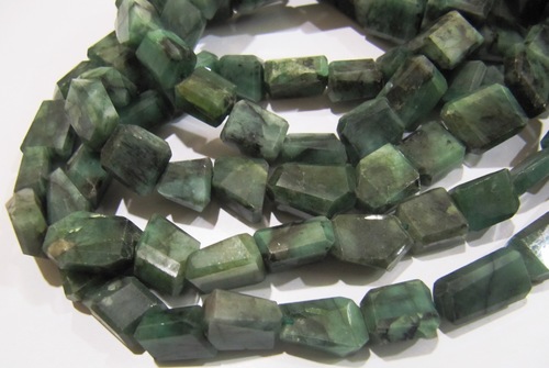 Natural Emerald Laser Cut Nugget Beads