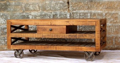 Industrial wheel Coffee Table