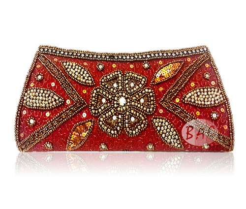 Beads Work Clutch Bag