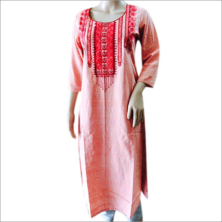 Pink Embroidery Kurti