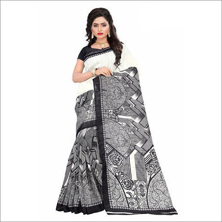 Bhagalpuri Hit Design Sarees - Silk, 5.5 Meters, Off-White | Elegant Printed Patterns, Alluring Attire, Sumptuous Look