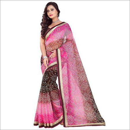Bandhani Sarees - Cotton Silk, 5.5 Meters, Pink | Elegant Design, Alluring Prints, Comfortable Fit