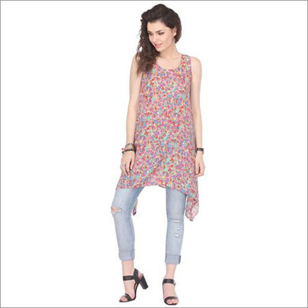 Tunic Ladies Top - Cotton Sleeveless Design | Trendy Printed Patterns Anti-Wrinkle Washable Non-Toxic