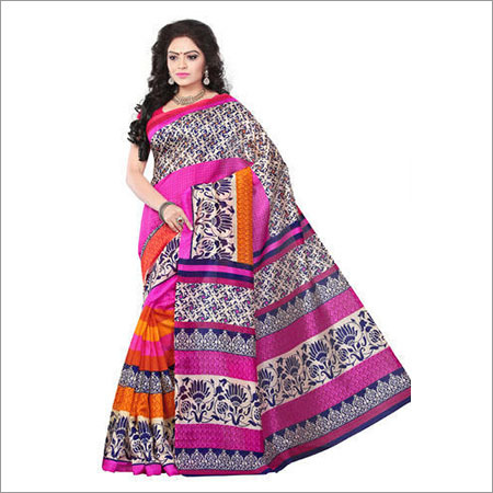 Multi Coloured Bhagalpuri Silk Saree