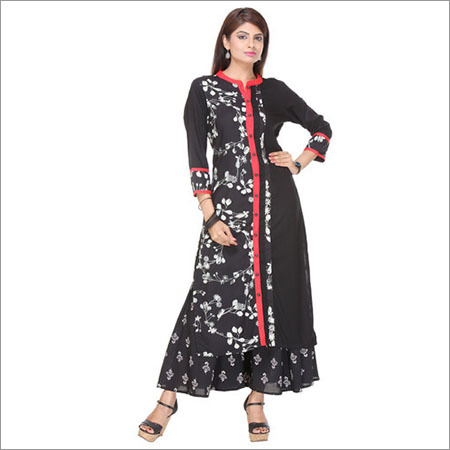 Black Rayon Tunics Kurtis- Palazzos Combo