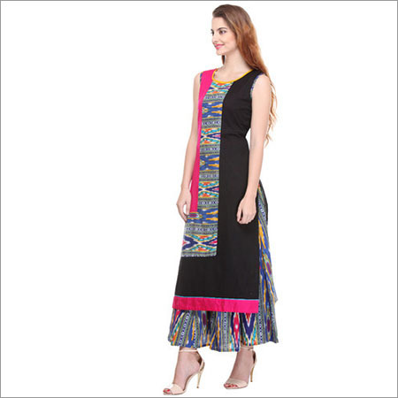 Sleeveless Trendy Rayon Tunics- Palazzo Combo Decoration Material: Paint