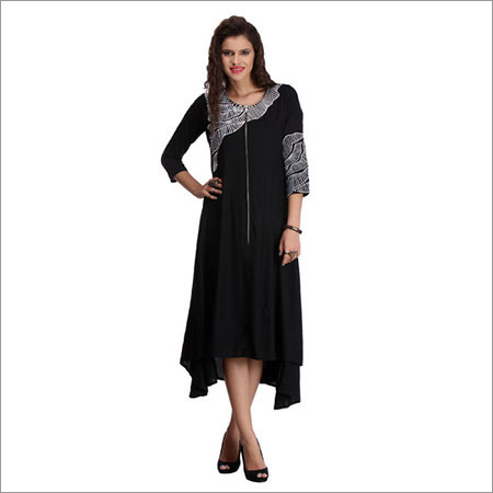 Black Designer Kurtis Decoration Material: Cloths