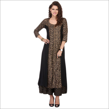 Black Exclusive Rayon Printed Kurtis