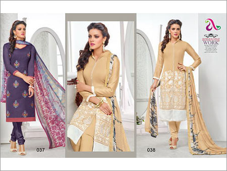 Printed Dress Materials Decoration Material: Stones