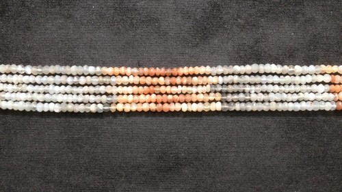 Multi Moonstone Faceted Shaded Beads - 4-5 mm Size | Natural Stone Material, Elegant Shaded Colors