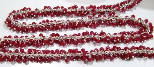 Genuine Ruby Dangling Beaded Chain