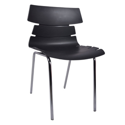 Black Alisar Steel Frame Plastic Chair By VJ INTERIOR PRIVATE LIMITED