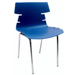 Blue Alisar Steel Frame Plastic Chair