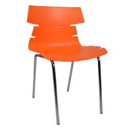 Orange Alisar Steel Frame Plastic Chair By VJ INTERIOR PRIVATE LIMITED