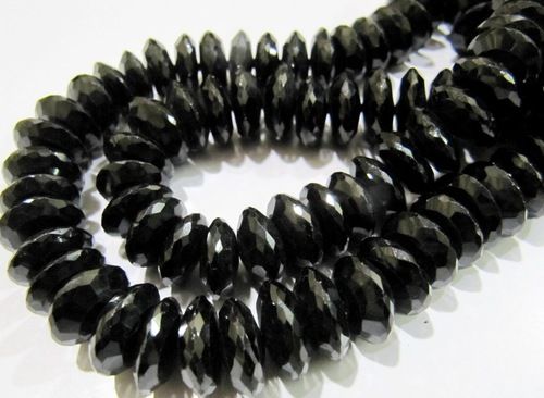 Black Spinel German Cut Beads