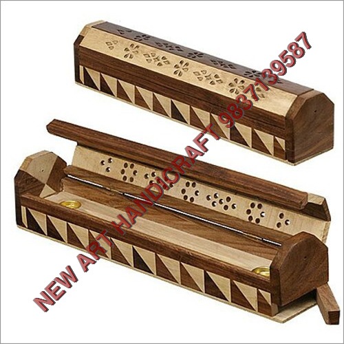 Hand Carved Wooden Incense Burner Box