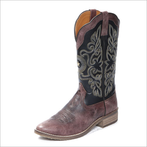 Shoes - Leather, 12x12x1.5 inches, Brown | Comfortable Fit, Durable Leather, Handcrafted Quality, Stylish Western Design, Long-Lasting