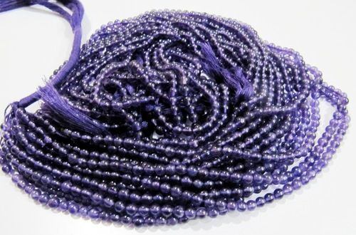 Natural Amethyst Plain Round Beads