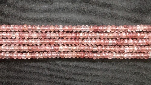 Strawberry Quartz Faceted Beads - 4-5 mm Size, Natural Stone Material, Stylishly Crafted