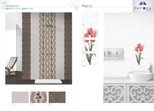 Ceramic Decorative Glossy Tiles - 20x30 Inches | Acid-Resistant, Antibacterial, Non-Slip, Wear-Resistant, Rustic Finish