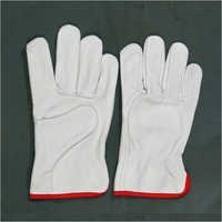 Leather Palm Gloves - Leather, Standard Size, Grey Color | Easy To Wear, Skin Friendly, Full Finger Style, Soft Texture